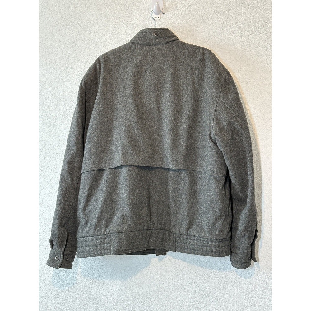 Vintage Members Only Wool‎ Coat Hood Gray Size XLT Bomber Jacket Flannel Lined - Picture 2 of 11